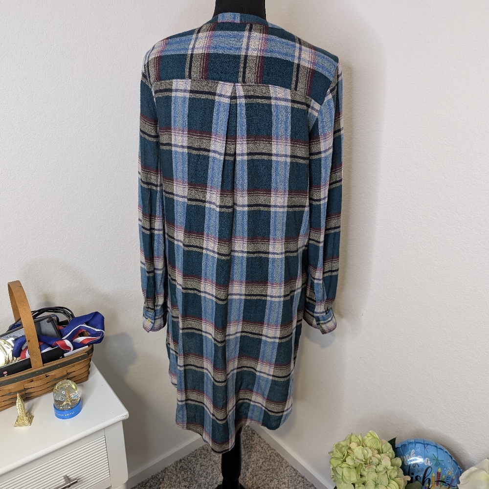 💘 Anthropologie Akemi + Kin Lucie plaid button tunic top - Picture 4 of 7